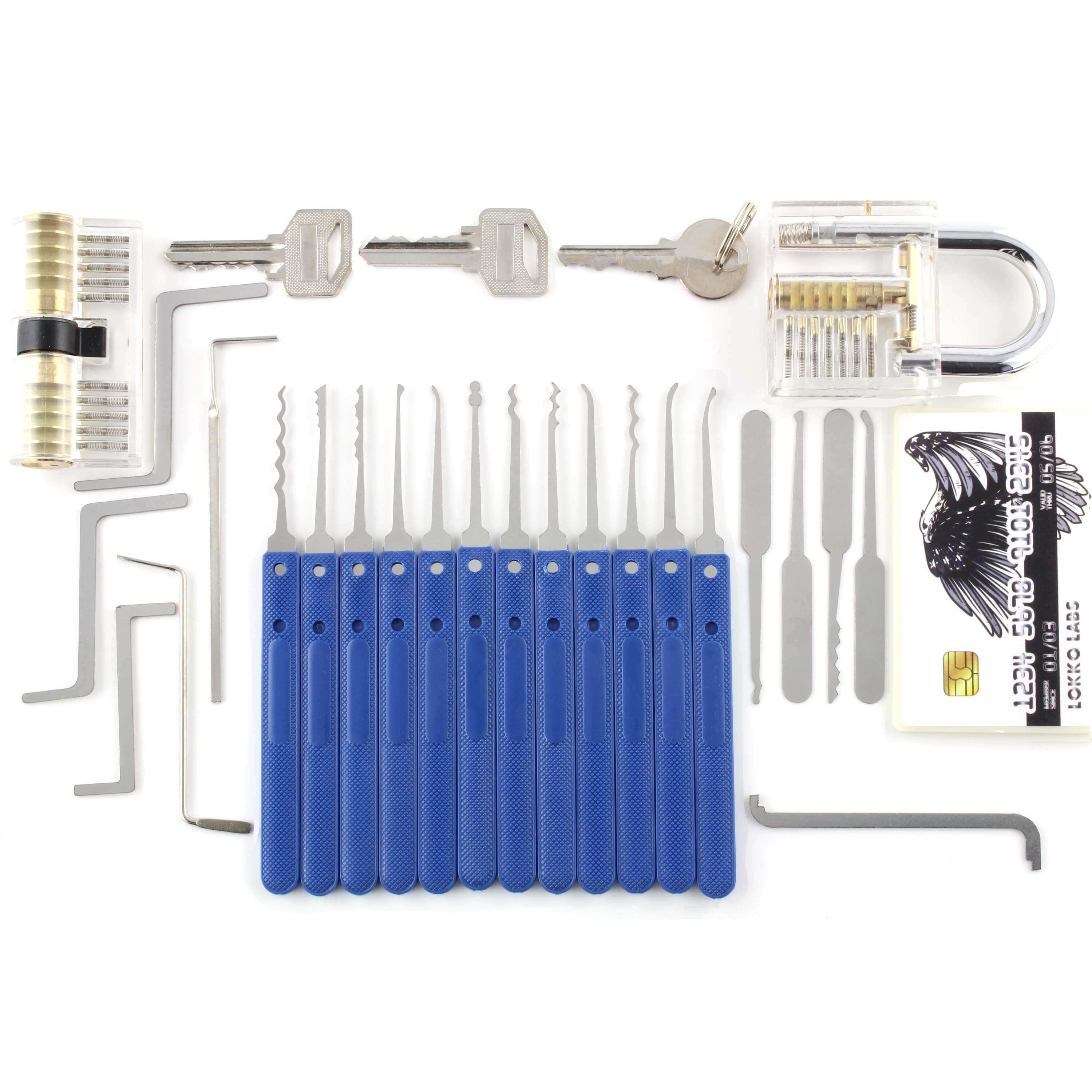 Lock Pick Set - for Beginners+: Lock Picks by LOKKO, Practice Locks, Covert Kit + How-to Guide